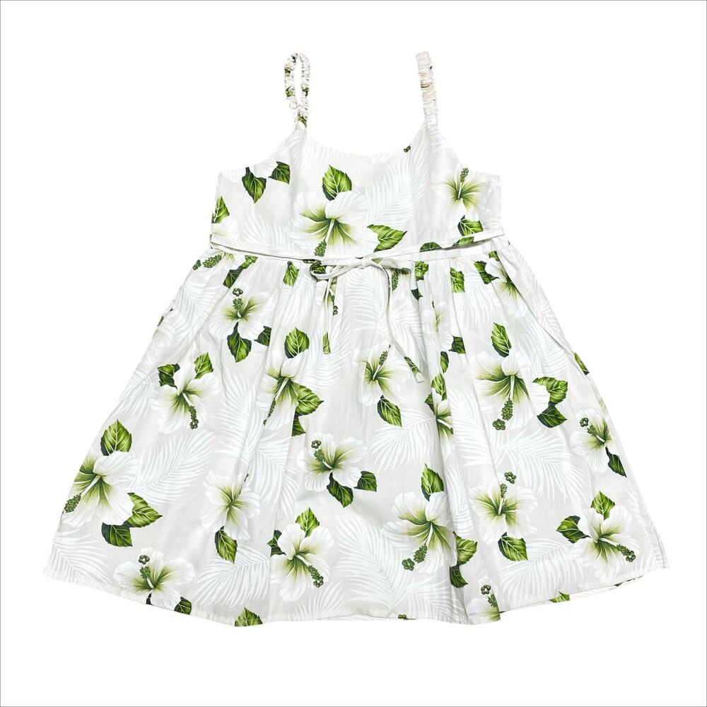 PACIFIC LEGEND Girl's Cotton Poplin Hibiscus Dress Size 7-8 Made in USA